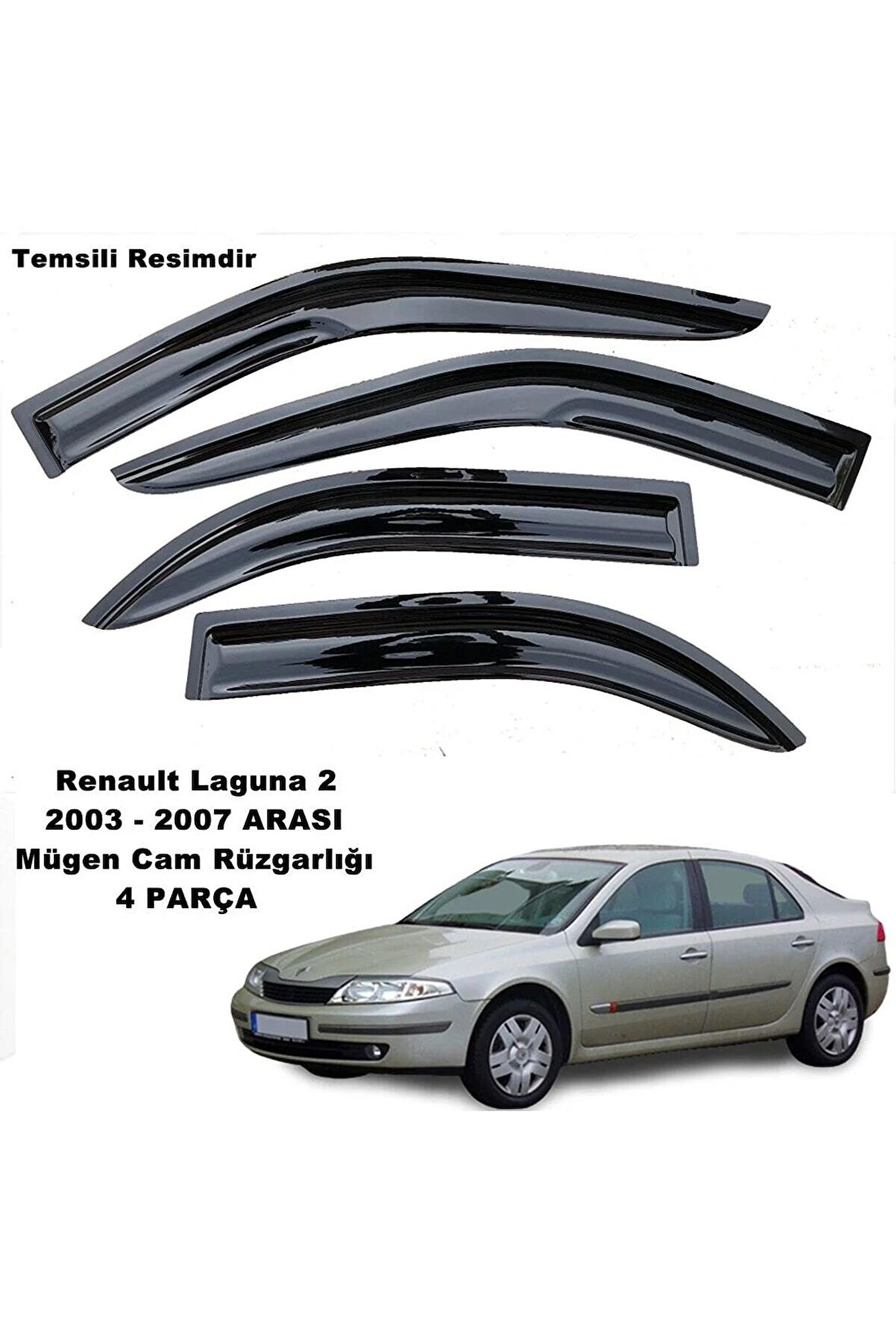 Renault Laguna 2 Mügen Cam Rüzgarlığı 2003-2007 Arası Kasalar 4 Lü Cam Rüzgarlığı -