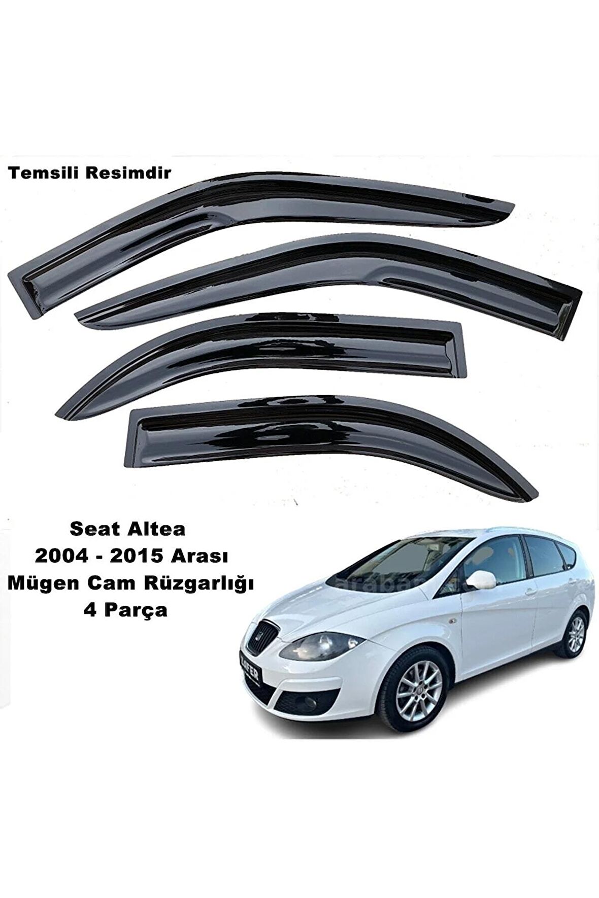 Seat Altea Mügen Cam Rüzgarlığı 2004 - 2015 Arası Tüm Kasalar 4 Lü Set Mügen Cam Rüzgarlığı -