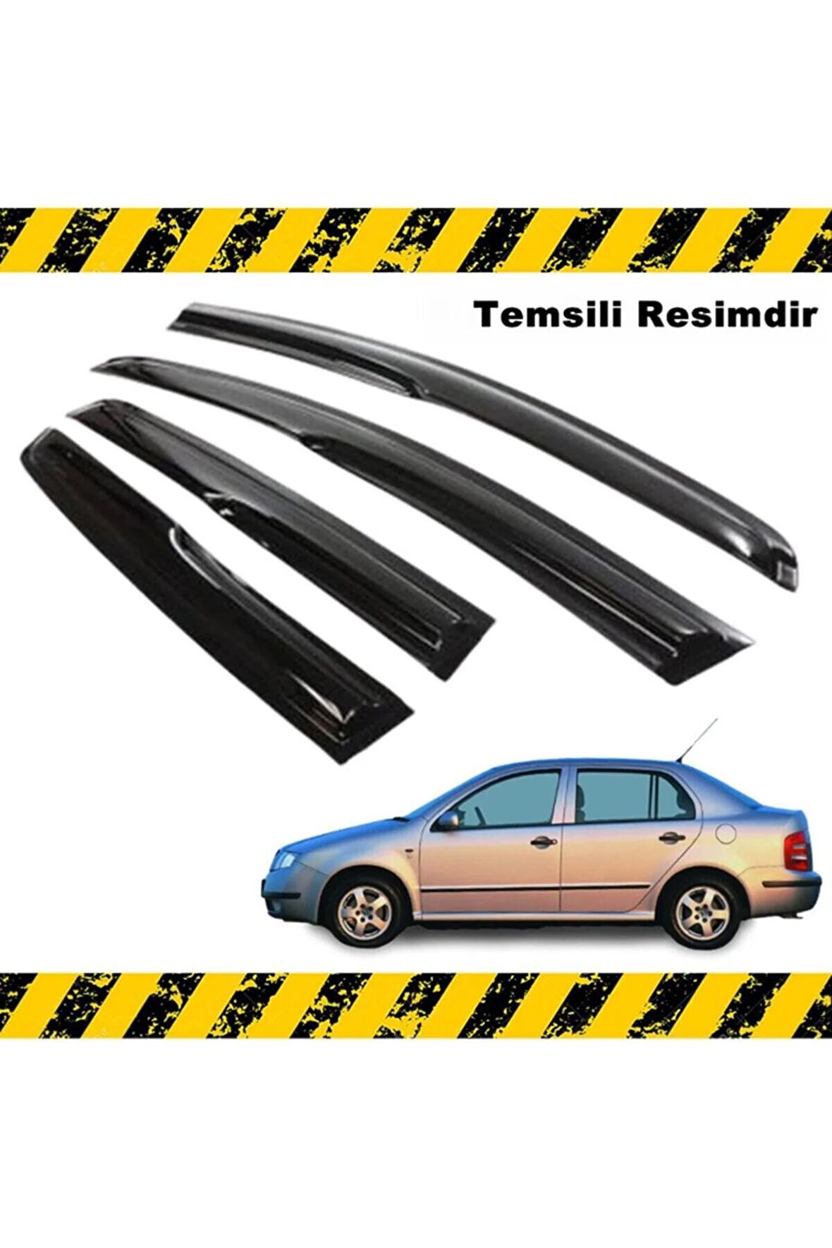 Skoda Fabia Mügen Cam Rüzgarlığı Sedan 2000-2009 Arası 4 Lü Set