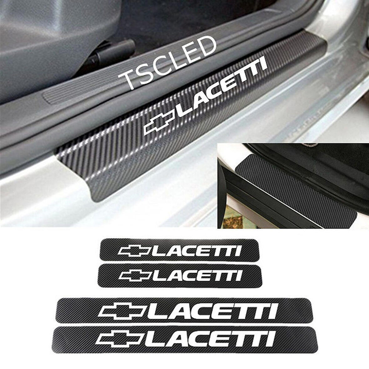 Chevrolet Lacetti Karbon Kapı Eşiği Kaplama Sticker (4 Adet) zz12