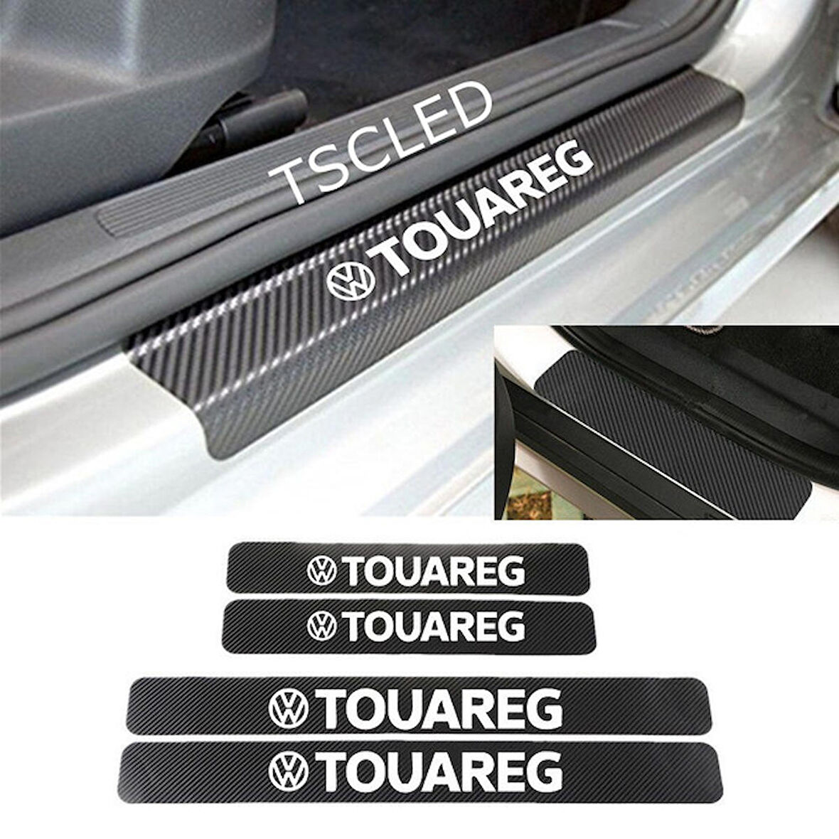 v w Touareg Karbon Kapı Eşiği Kaplama Sticker (4 Adet) zz254