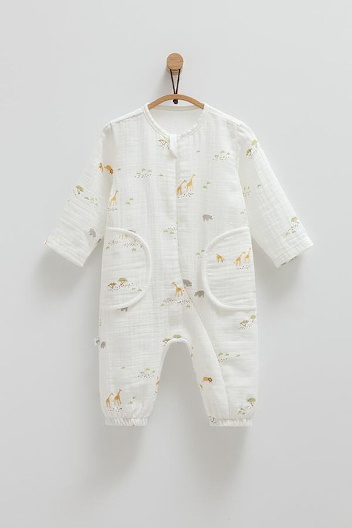 Bebek Tulum Müslin Zürafa Desenli
