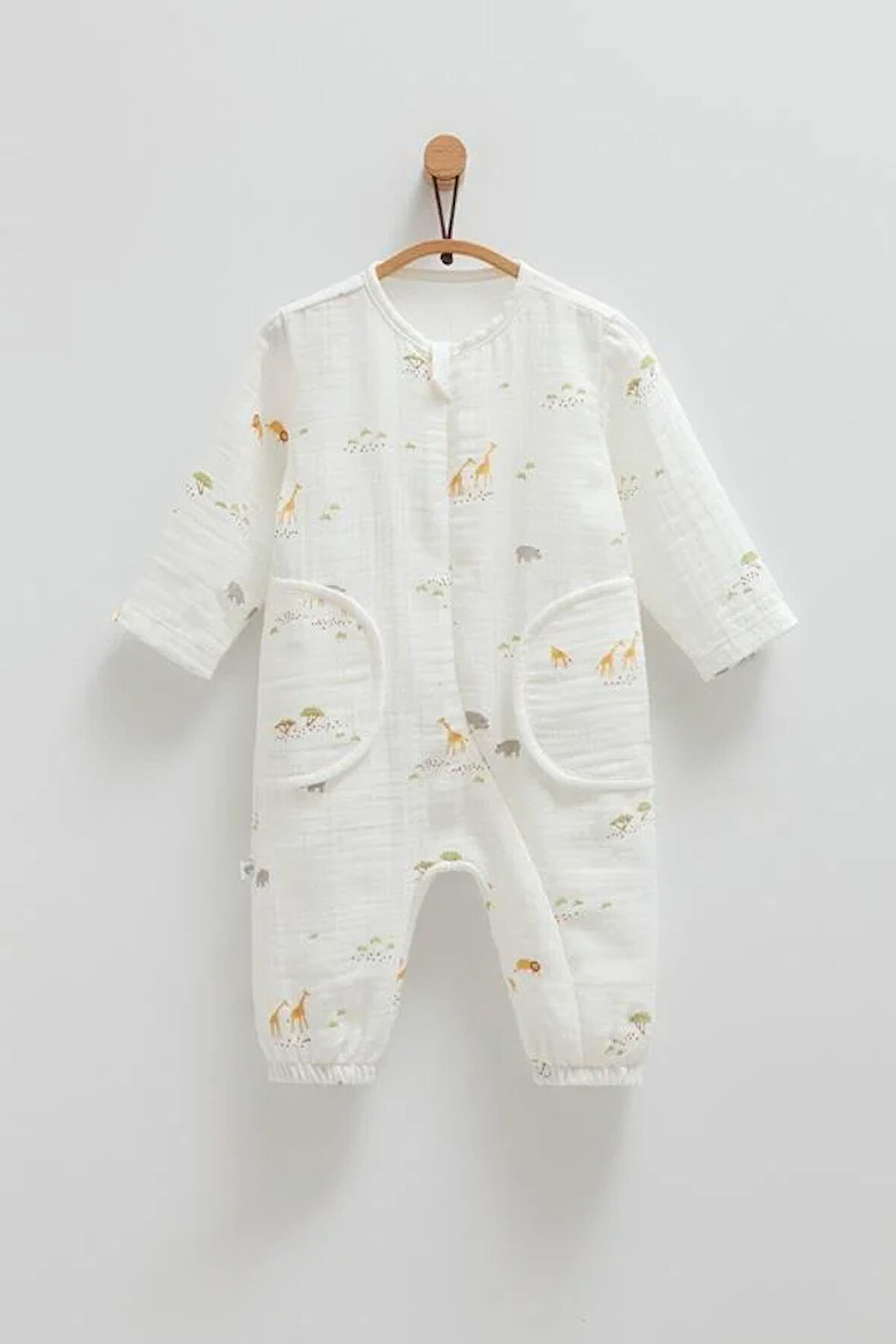 Bebek Tulum Müslin Zürafa Desenli