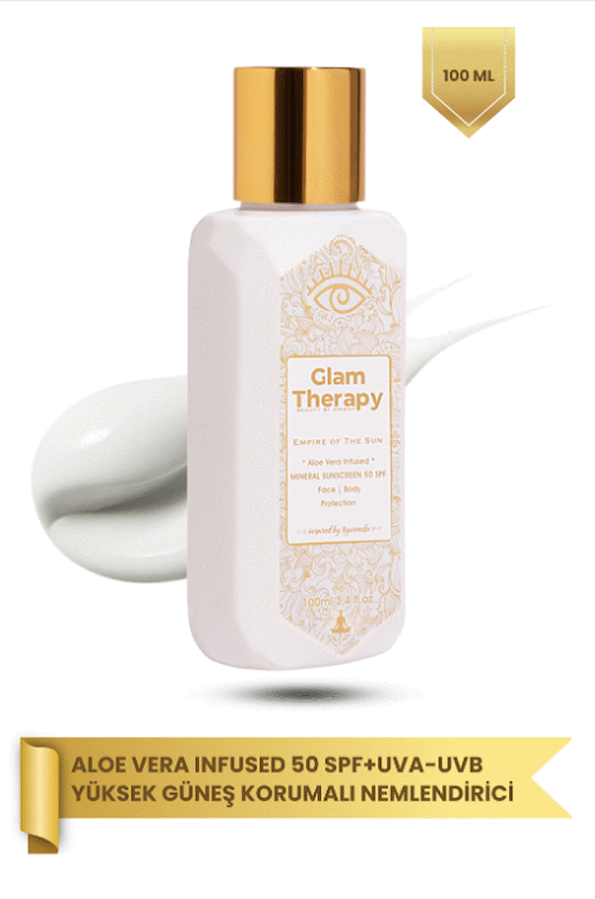 Glam Therapy Solar Embrace Aloe Vera Infused 50 SPF-UVA-UVB Yüksek Güneş Korumalı Nemlendirici Yüz Ve Vücut Güneş Kremi 100 ml