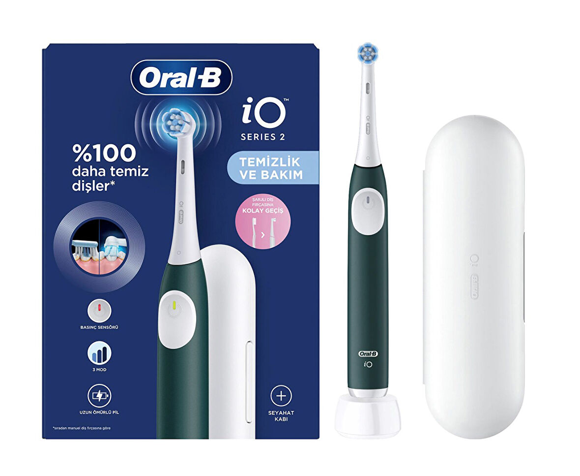 Oral-B iO 2 Yeşil Seyahat Kabı ile Şarjlı Diş Fırçası