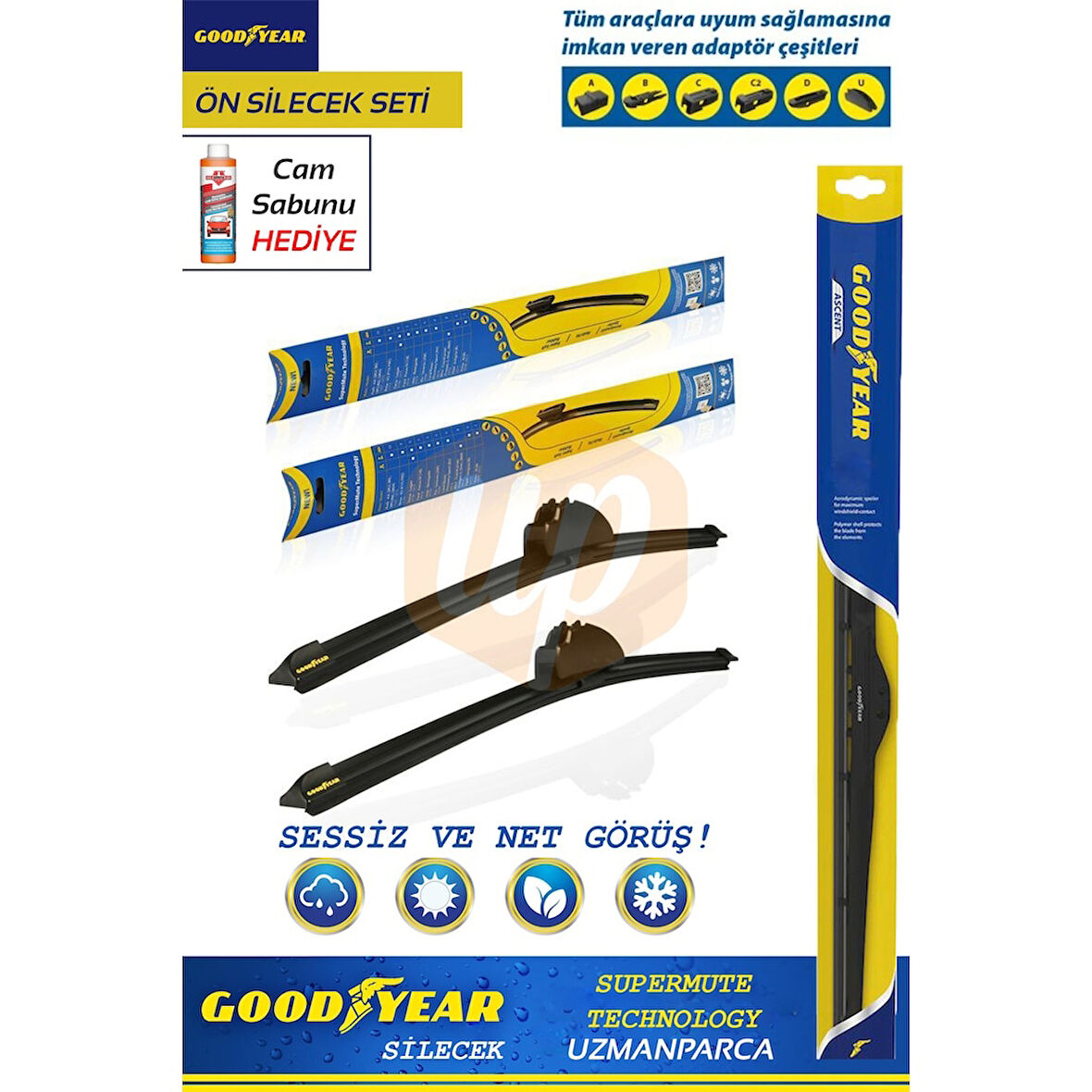 Good Year Fiat Doblo 2010-2023 Supermute 2'li Muz Tipi Ön Silecek Seti