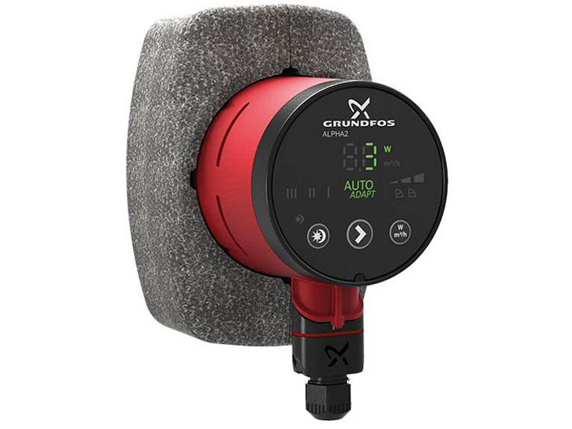 Grundfos ALPHA2 25-60(130 mm) 25-40.000 Kazan İçin Frekans Konvertörlü Sirkülasyon Pompası 6mss 3.4m³/h