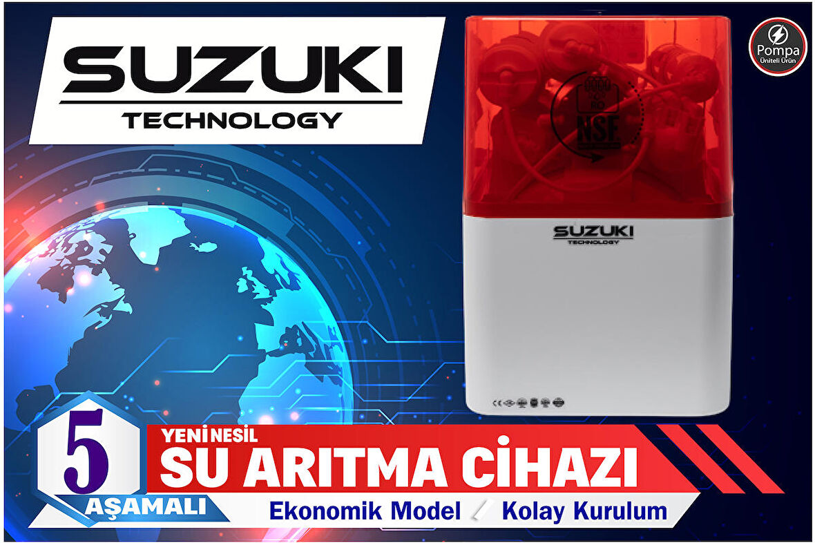 SUZUKI Technology POMPALI 5 Aşamalı Su Arıtma Cihazı-Ekonomik Model 