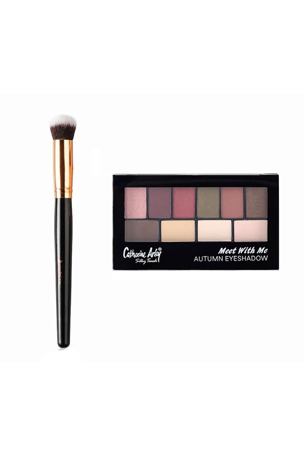 Profesyonel Oval Yapılı Kapatıcı Fırçası 136 + 10'lu Palet Far - 2059 Meet Whıt Me Eyeshadow Autumn