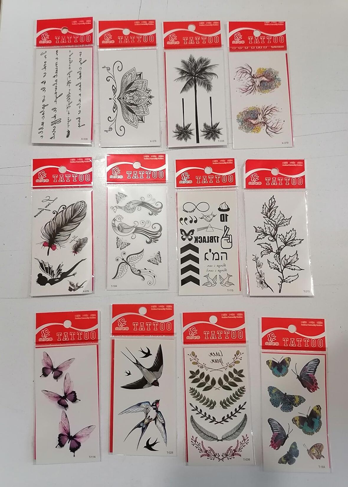 Kelebek 12 Adet Birden Yapıştırma Geçici Dövme Yapma Seti 