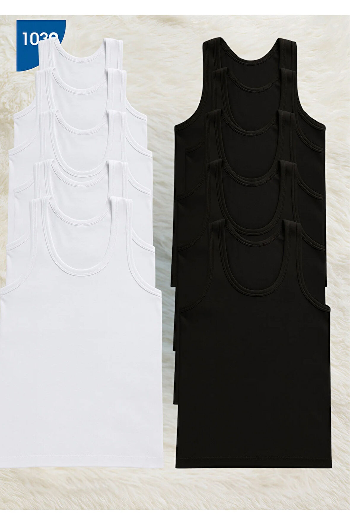 %100 Pamuklu Erkek Giyim 5 Adet Klasik Beyaz Atlet LL.K10.O30.001