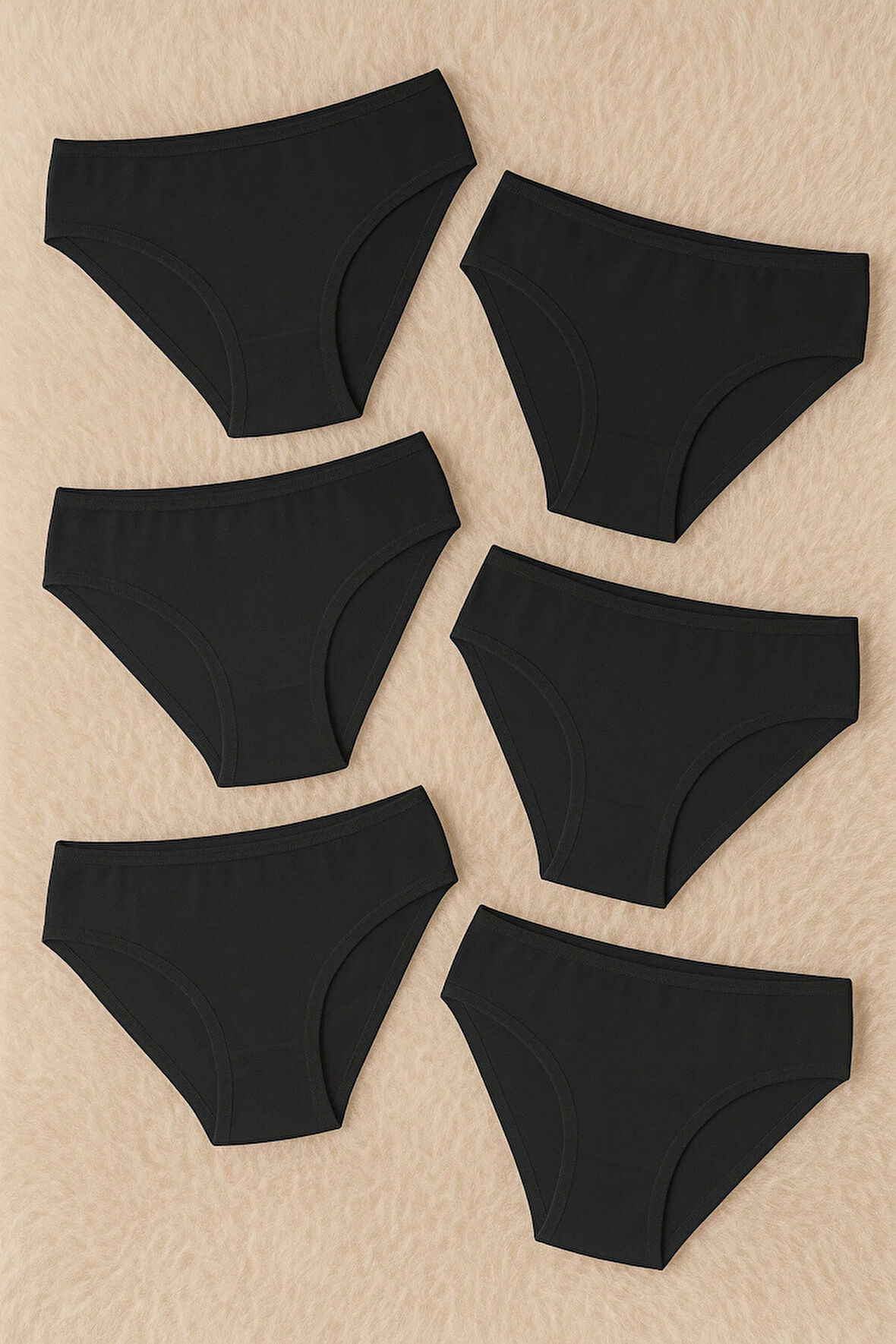 Pamuklu & Modal Esnek 6 Adet Beyaz Paris Model Bikini Külot LL.K51.O08.001