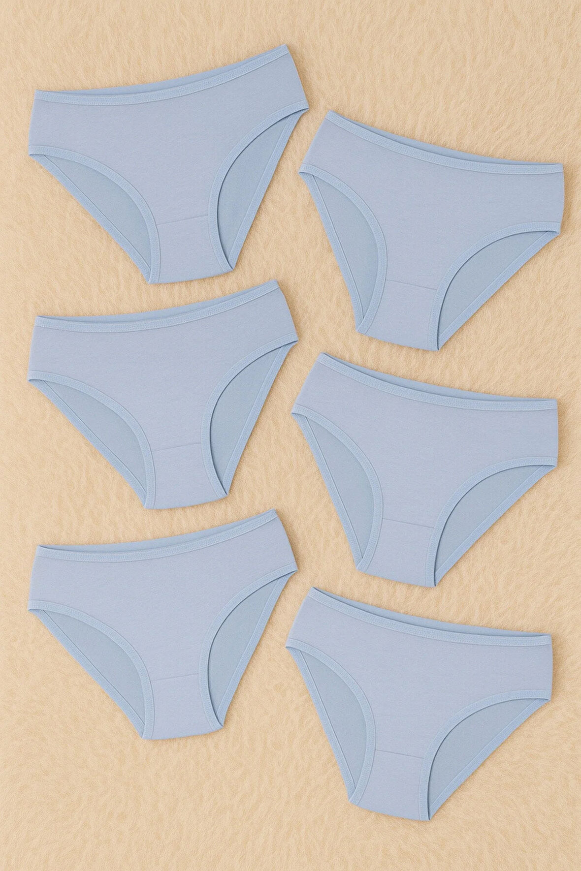 Pamuklu & Modal Esnek 6 Adet Beyaz Paris Model Bikini Külot LL.K51.O08.001