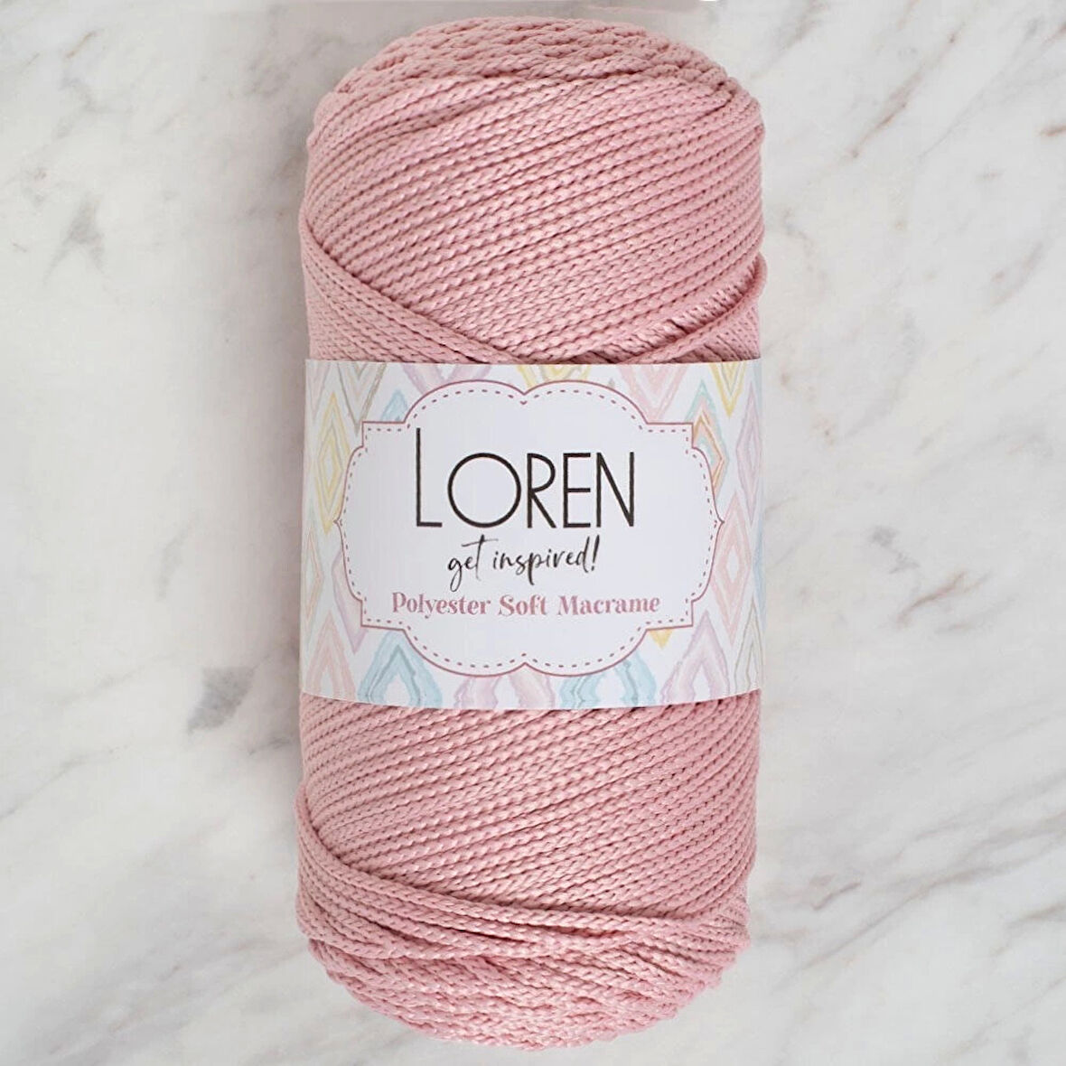 Loren Polyester Soft Macrame Pembe El Örgü İpi - LM042 - 34446