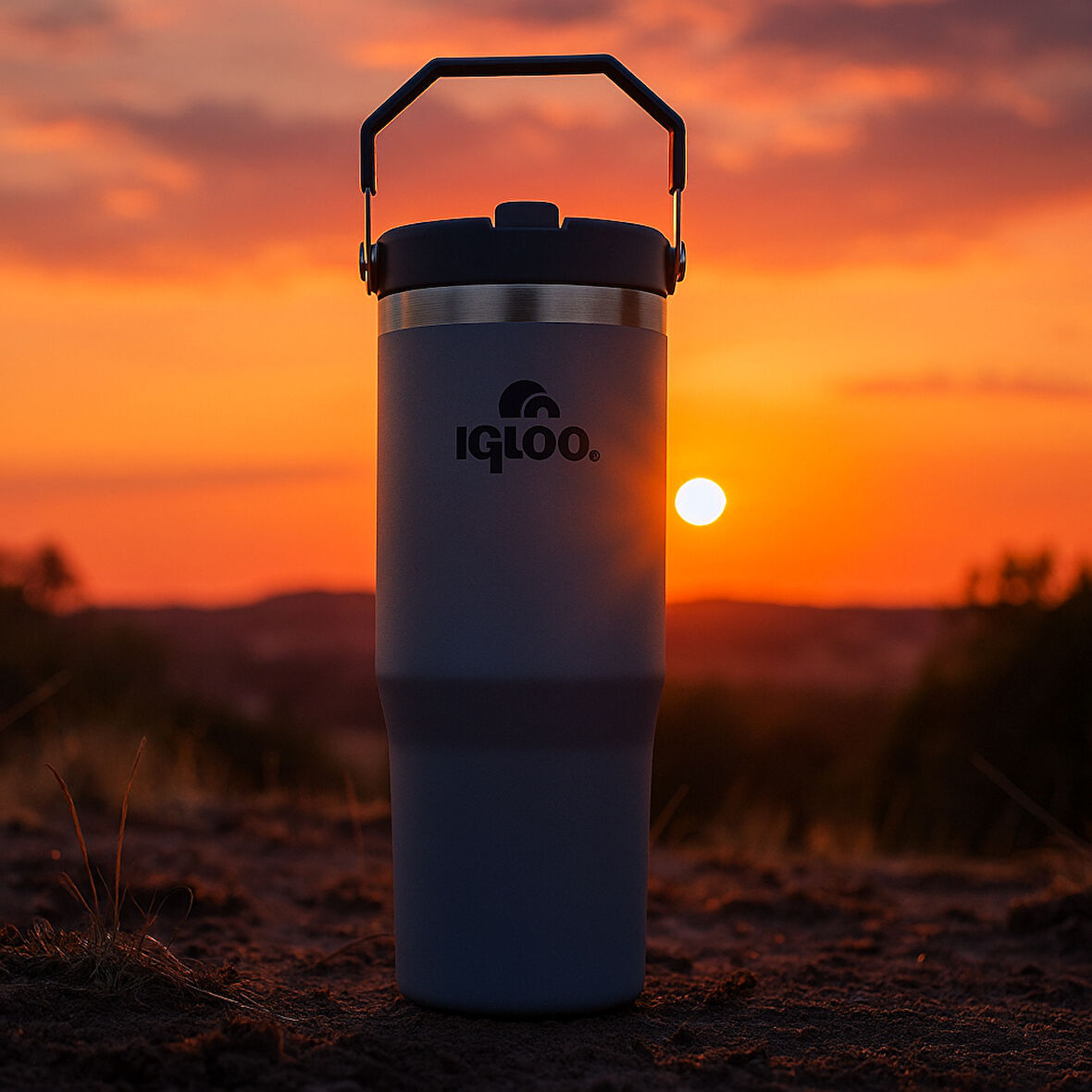 Igloo Powder Çelik Termos 900ml Duman Mavi 12Saat Sıcak/18Saat Soğuk Saklama