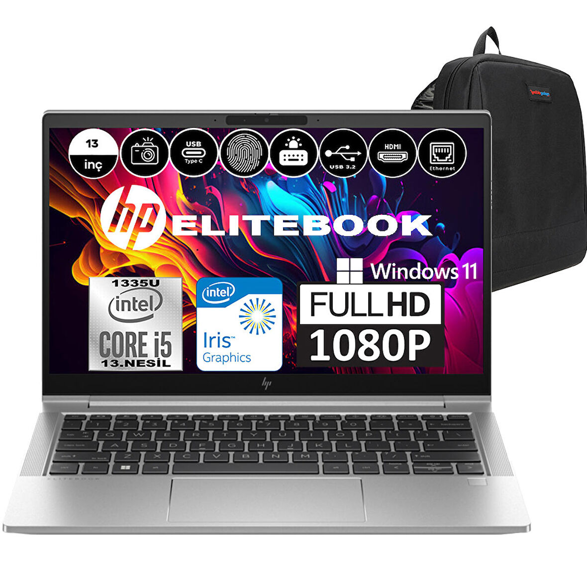 Hp Elitebook 630 G10 Intel Core I5 1335U 16GB 2TB SSD Intel® Iris® Xᵉ Windows 11 Pro 13.3" FHD Taşınabilir Bilgisayar 725N5EAP08 + Weblegelsin Çanta