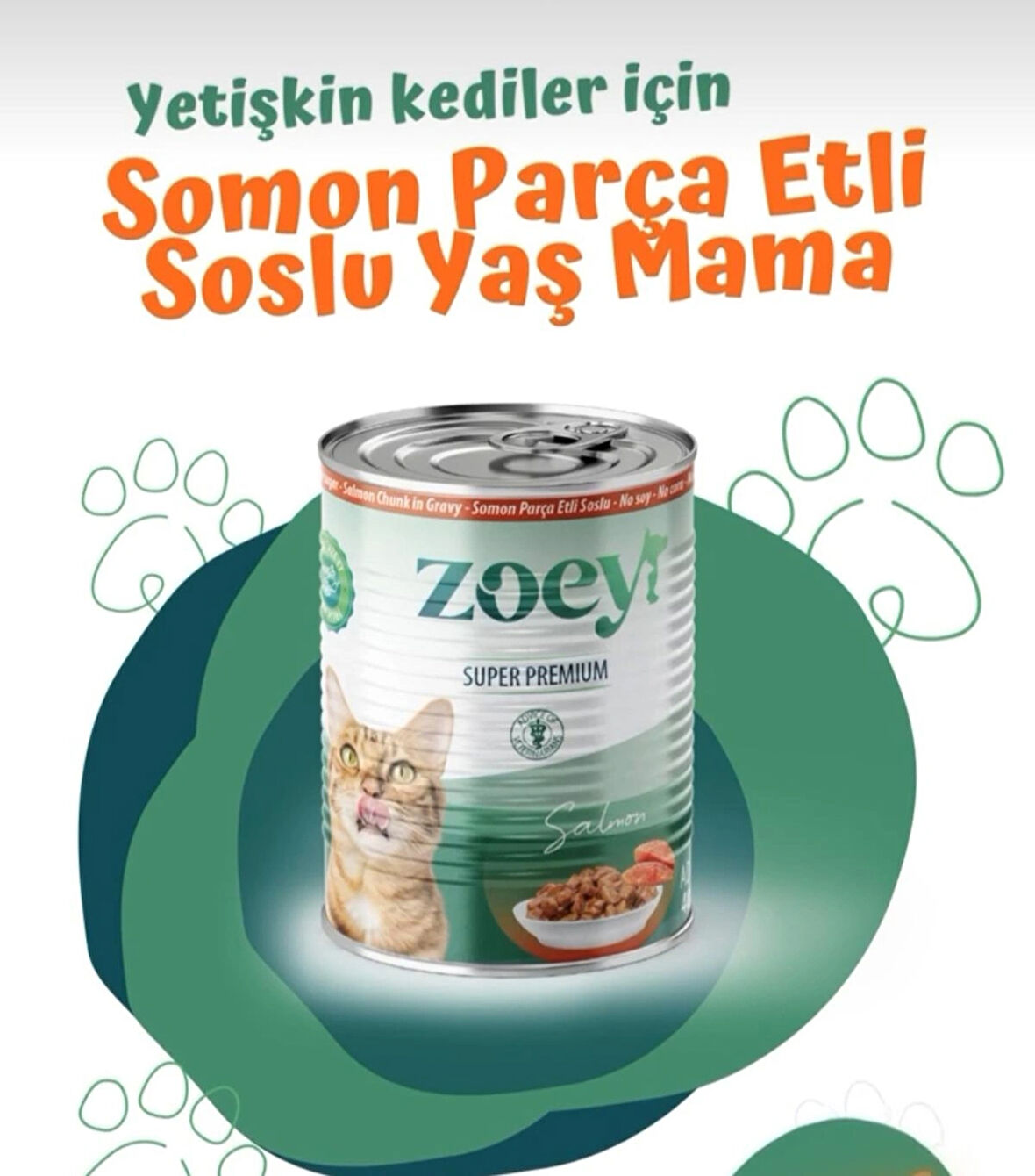 Zoey Somonlu Yetişkin Kedi Konserve Maması 400 gr x 6 Adet