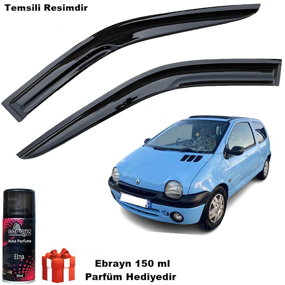 Renault Twingo Mügen Cam Rüzgarlığı 1997-2002 Arası Tek Kapı 2'li Takım Koku Hediyeli