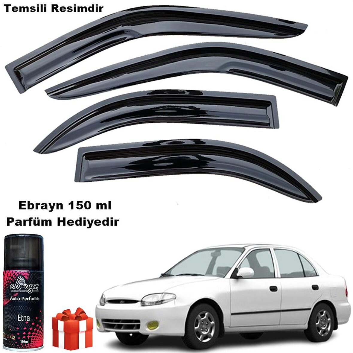 Accent Mügen Cam Rüzgarlığı Yumurta Kasa 1995-2000 Arası 4 Lü Takım Koku Hediyeli