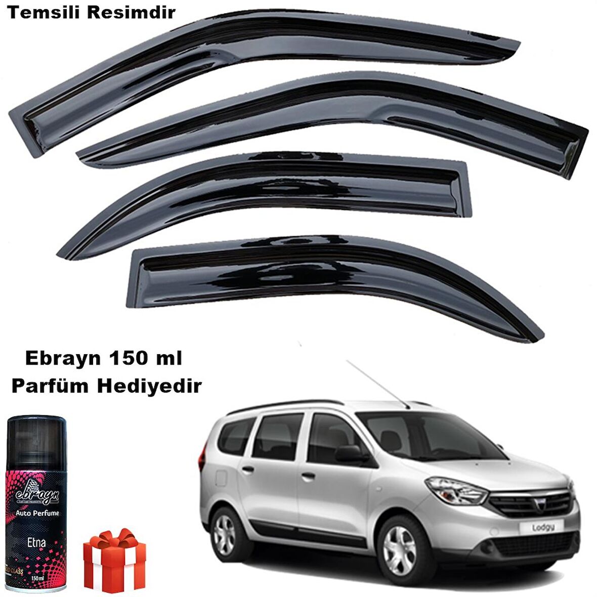 Dacia Lodgy Mügen Cam Rüzgarlığı 2013-2019 Arası 4 Lü Takım Koku Hediyeli