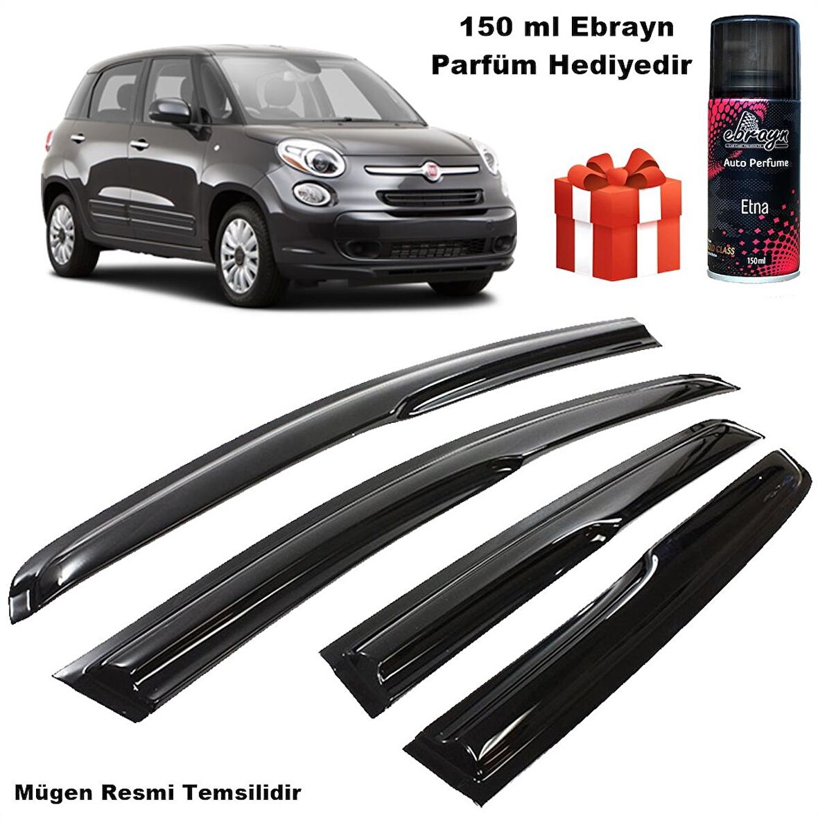 Fiat 500l Mügen Cam Rüzgarlığı 2012-2018 Arası 4 Lü Takım Koku Hediyeli