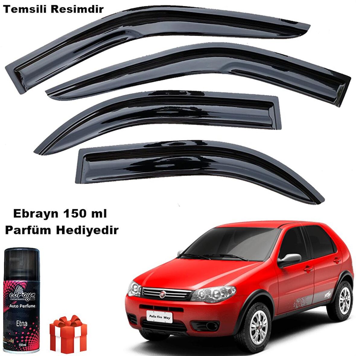 Fiat PALİO Mügen Cam Rüzgarlığı Tüm Kasalara Uyumlu 4 Lü Takım Koku Hediyeli