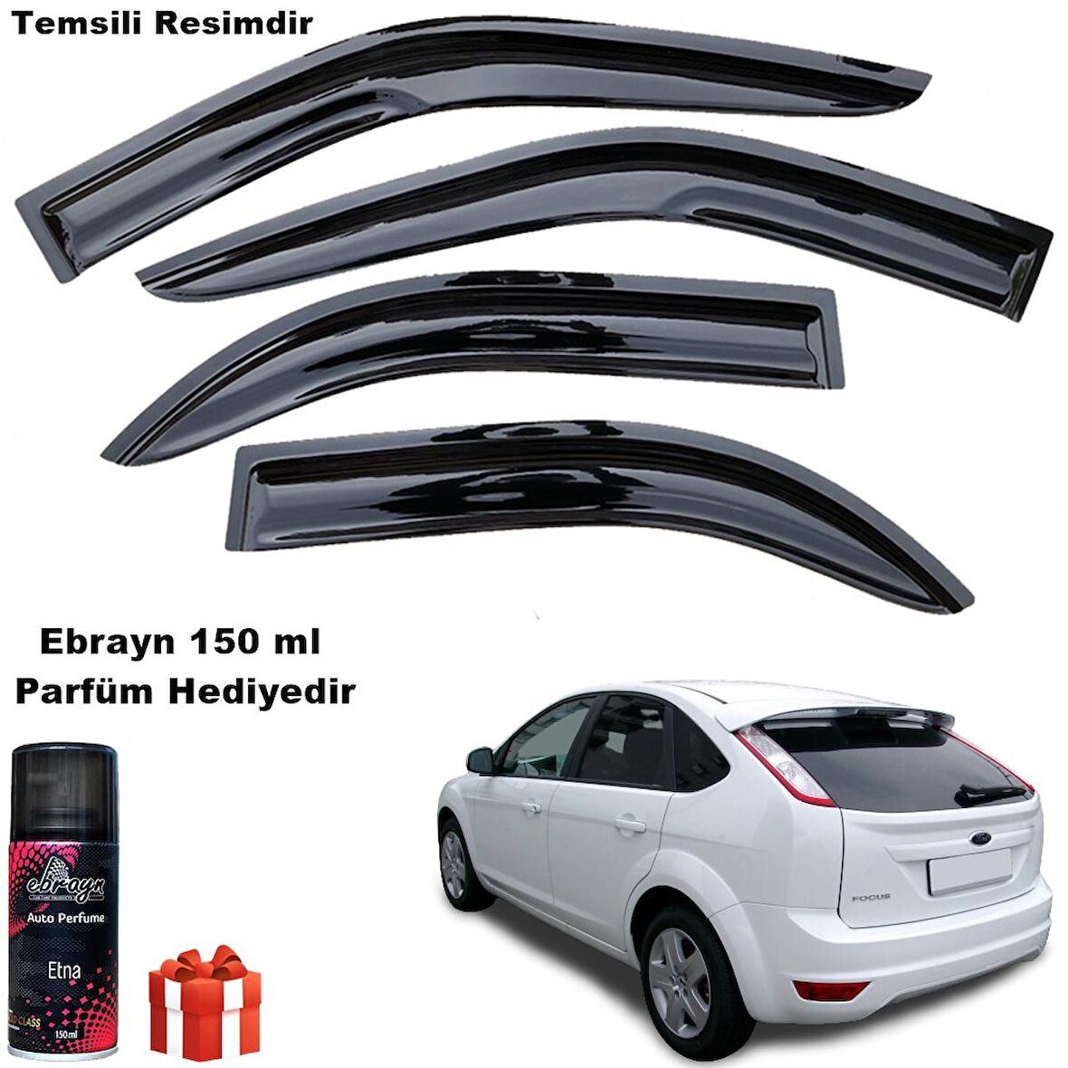 Focus 2 Mügen Cam Rüzgarlığı Hb 2005 - 2011 Arası 4 Lü Takım Koku Hediyeli