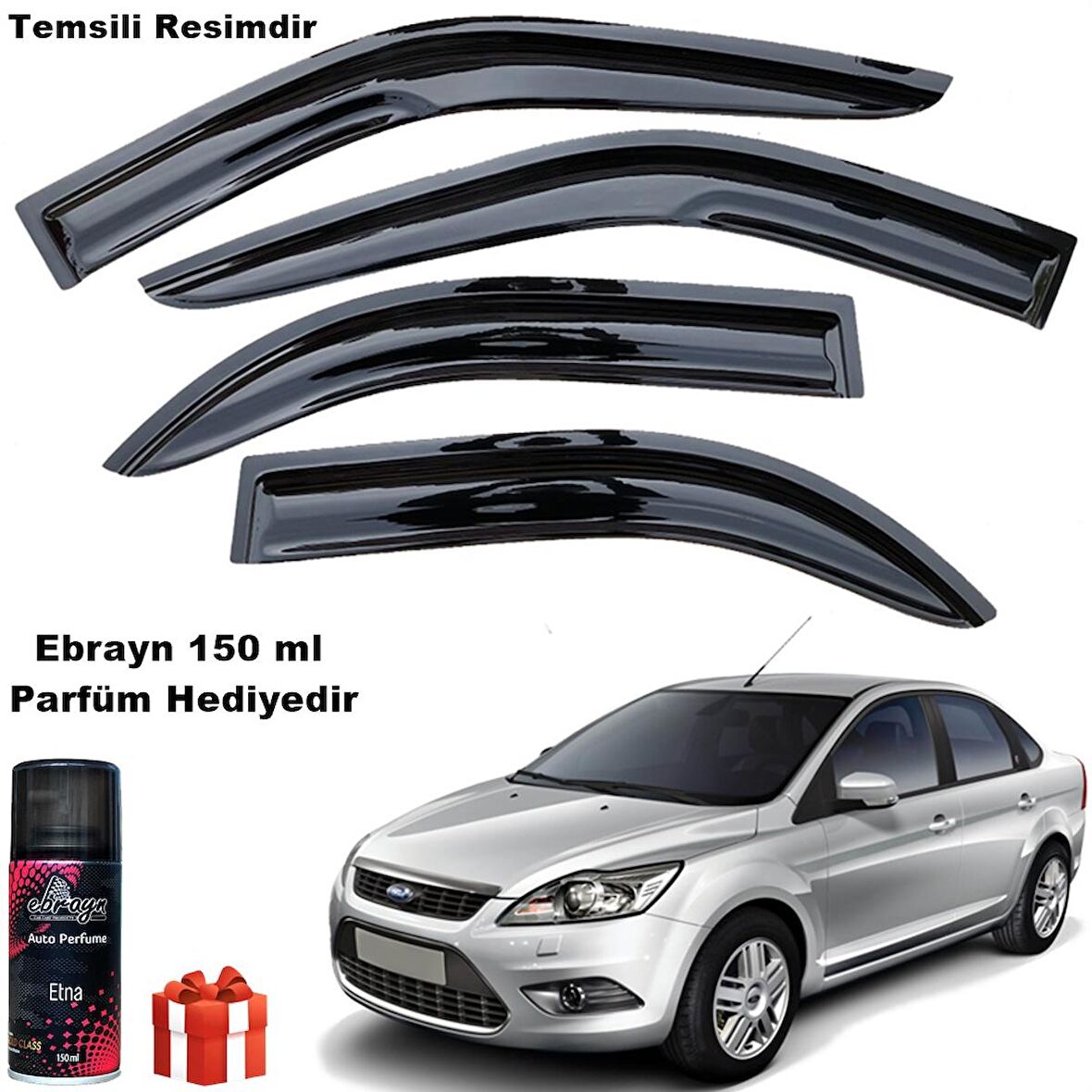 Focus 2 Mügen Cam Rüzgarlığı Sedan 2005 - 2011 Arası 4 Lü Takım Koku Hediyeli