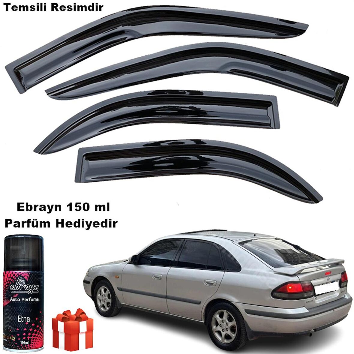 Mazda 626 Hatchback Mügen Cam Rüzgarlığı 1998-2002 Arası 4 Lü Takım Koku Hediyeli