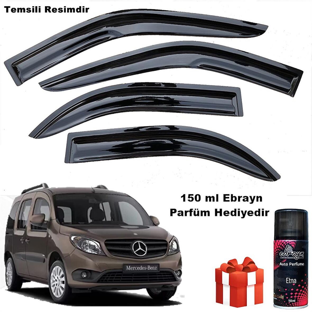 Mercedes Citan Mügen Cam Rüzgarlığı 2013 Sonrası 4 Lü Takım Koku Hediyeli