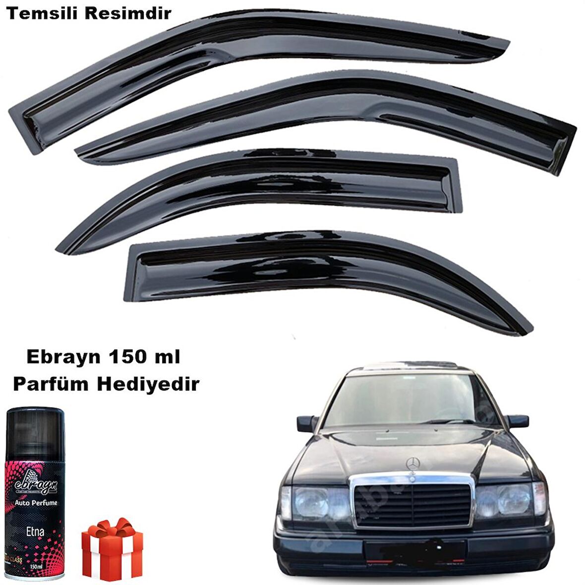 Mercedes E200 Mügen Cam Rüzgarlığı 1996-2002 Arası 4 Lü Takım Koku Hediyeli