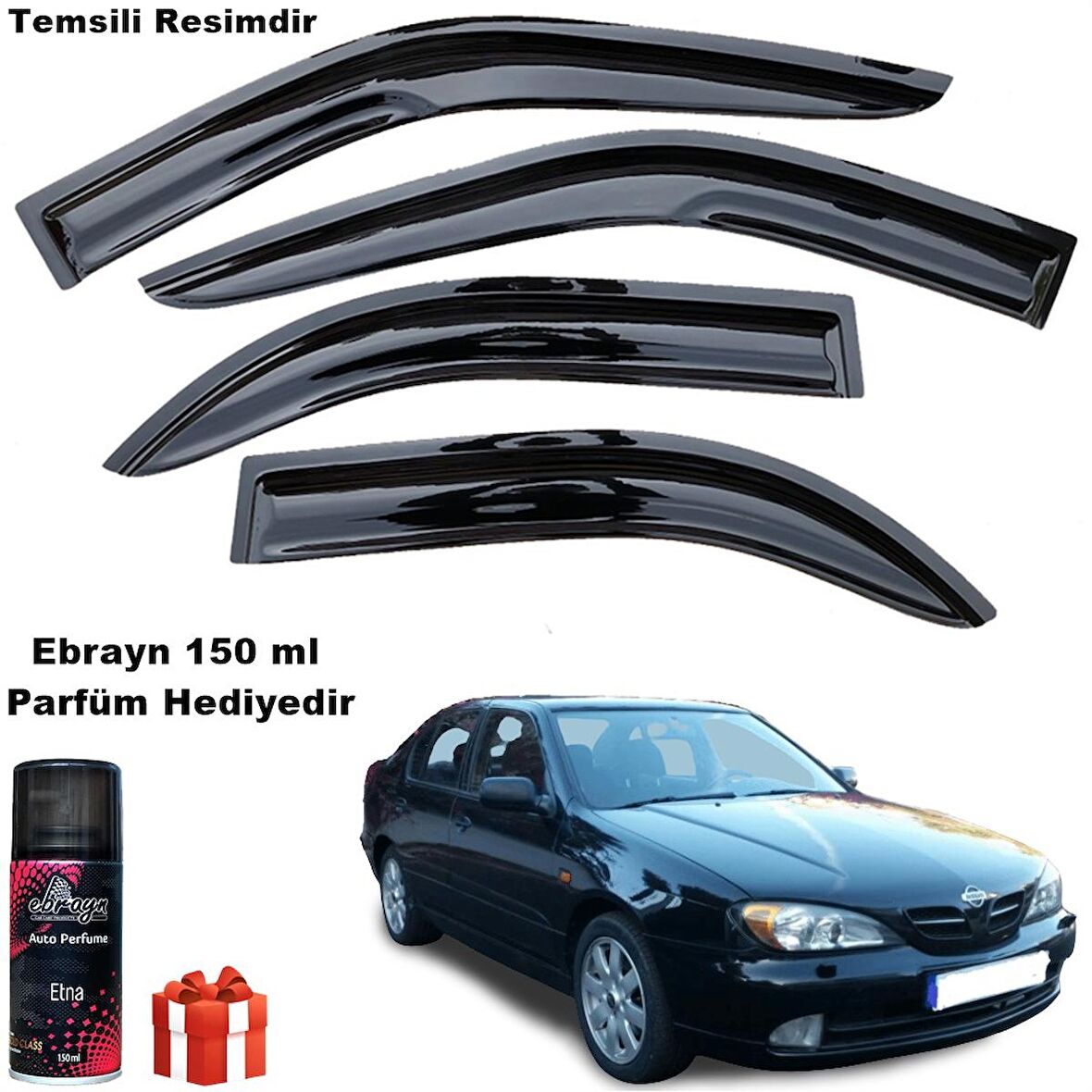 Nissan Primera Mügen Cam Rüzgarlığı 1995-2002 Arası 4 Lü Takım Koku Hediyeli