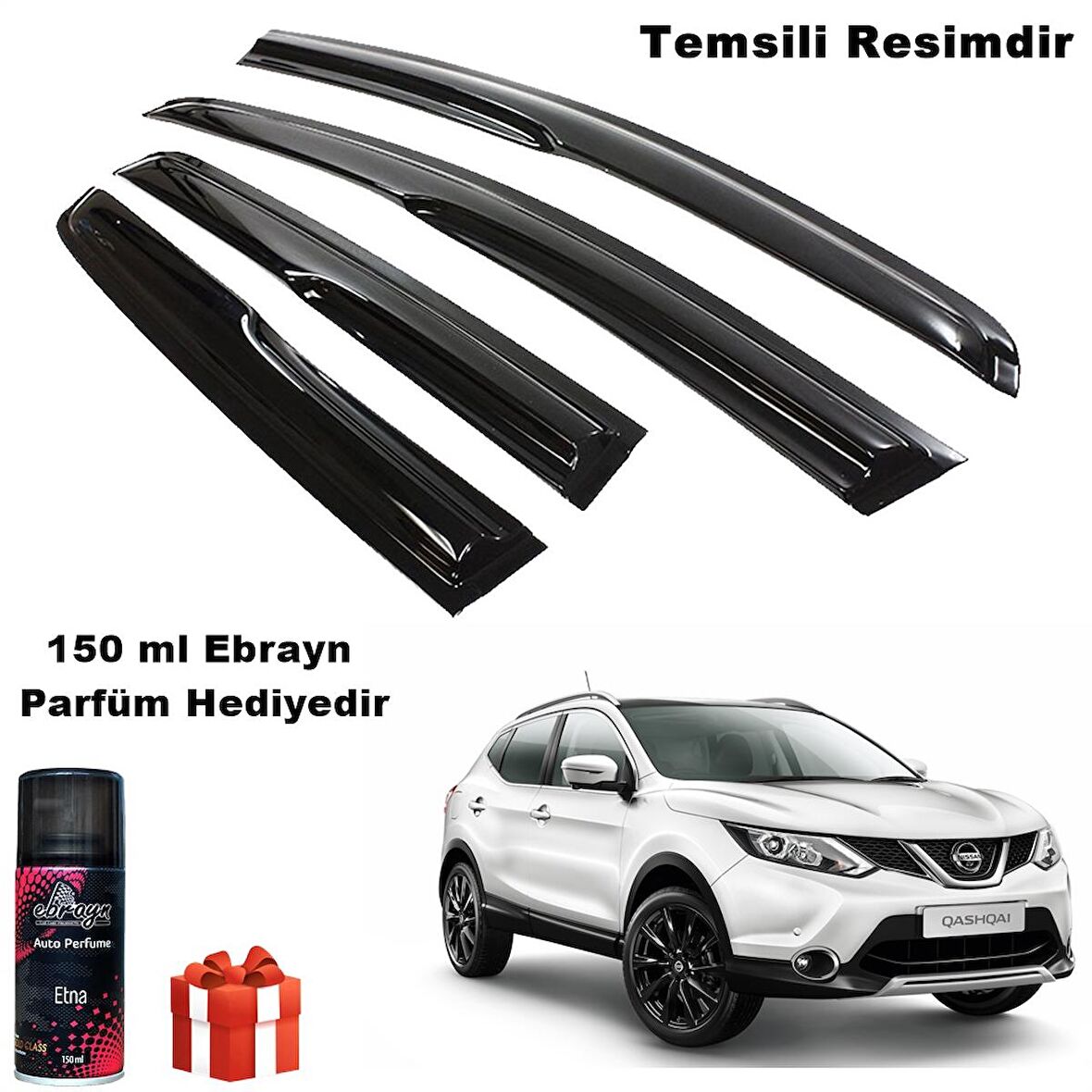 Nissan Qashqai Mügen Cam Rüzgarlığı 2014-2020 Arası 4 Lü Takım Koku Hediyeli