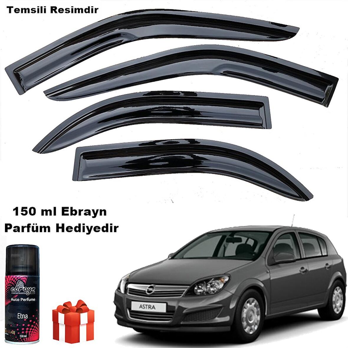 Opel Astra H Hb Mügen Cam Rüzgarlığı 2004-2015 Arası 4 Lü Takım Koku Hediyeli