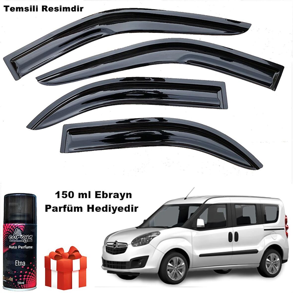 Opel Combo Mügen Cam Rüzgarlığı 2012 - 2018 Arası 4 Lü Takım Koku Hediyeli -