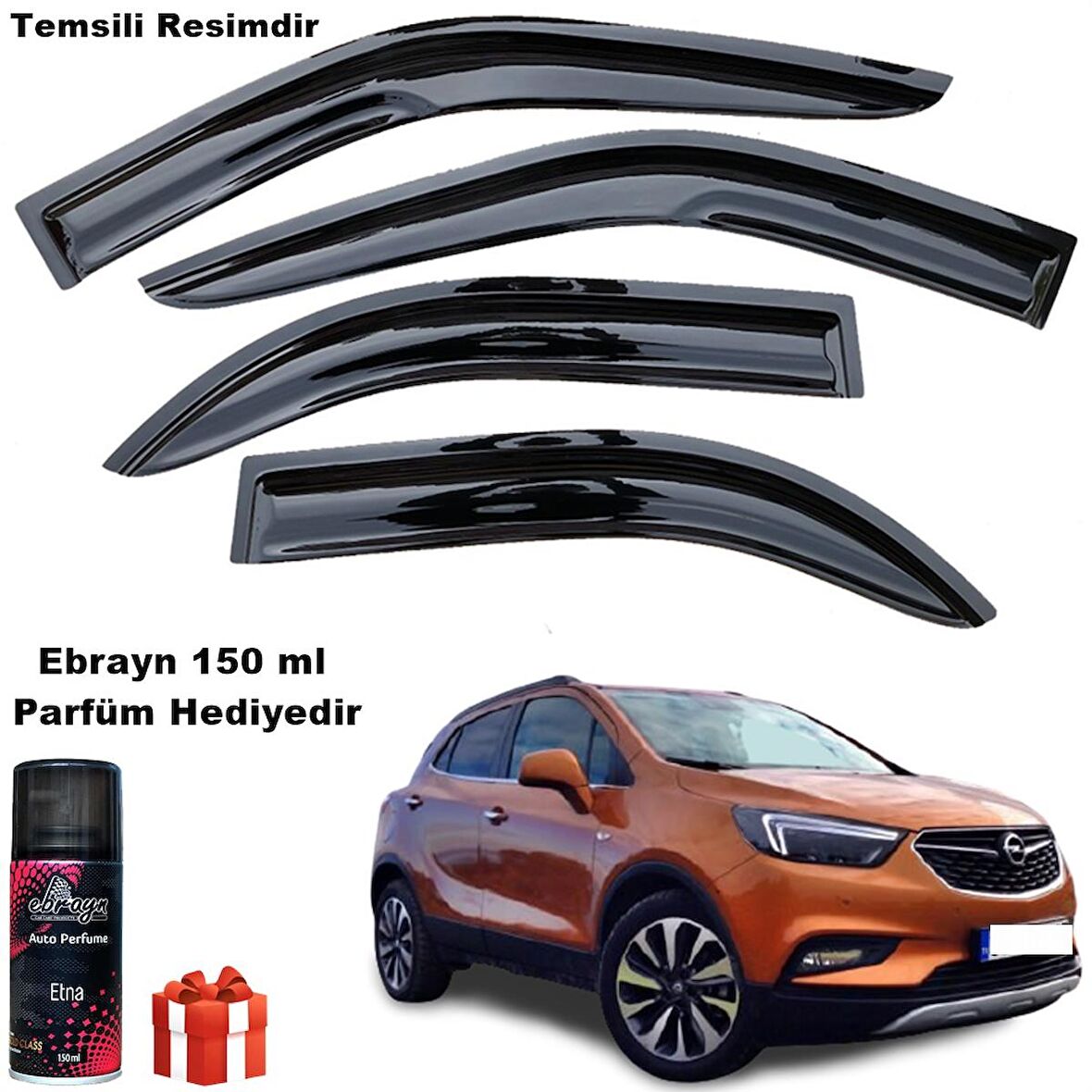 Opel Mokka X Mügen Cam Rüzgarlığı 2015-2020 Arası 4 lü Takım Koku Hediyeli
