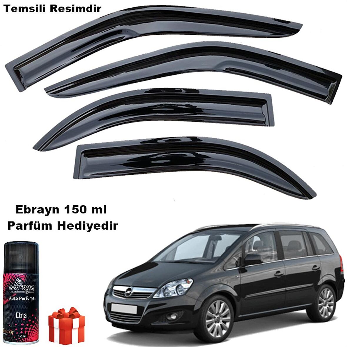 Opel Zafira Mügen Cam Rüzgarlığı 2000-2011 Arası 4 Lü Takım Koku Hediyeli
