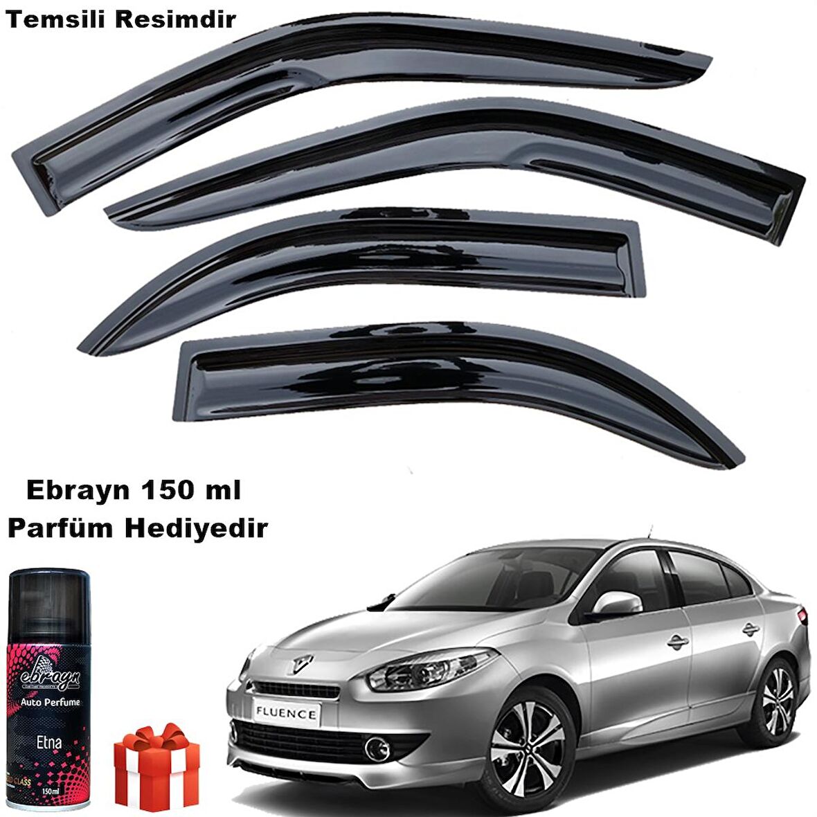 Renault Fluence Mügen Cam Rüzgarlığı 2010 - 2020 Arası 4 Lü Takım Koku Hediyeli