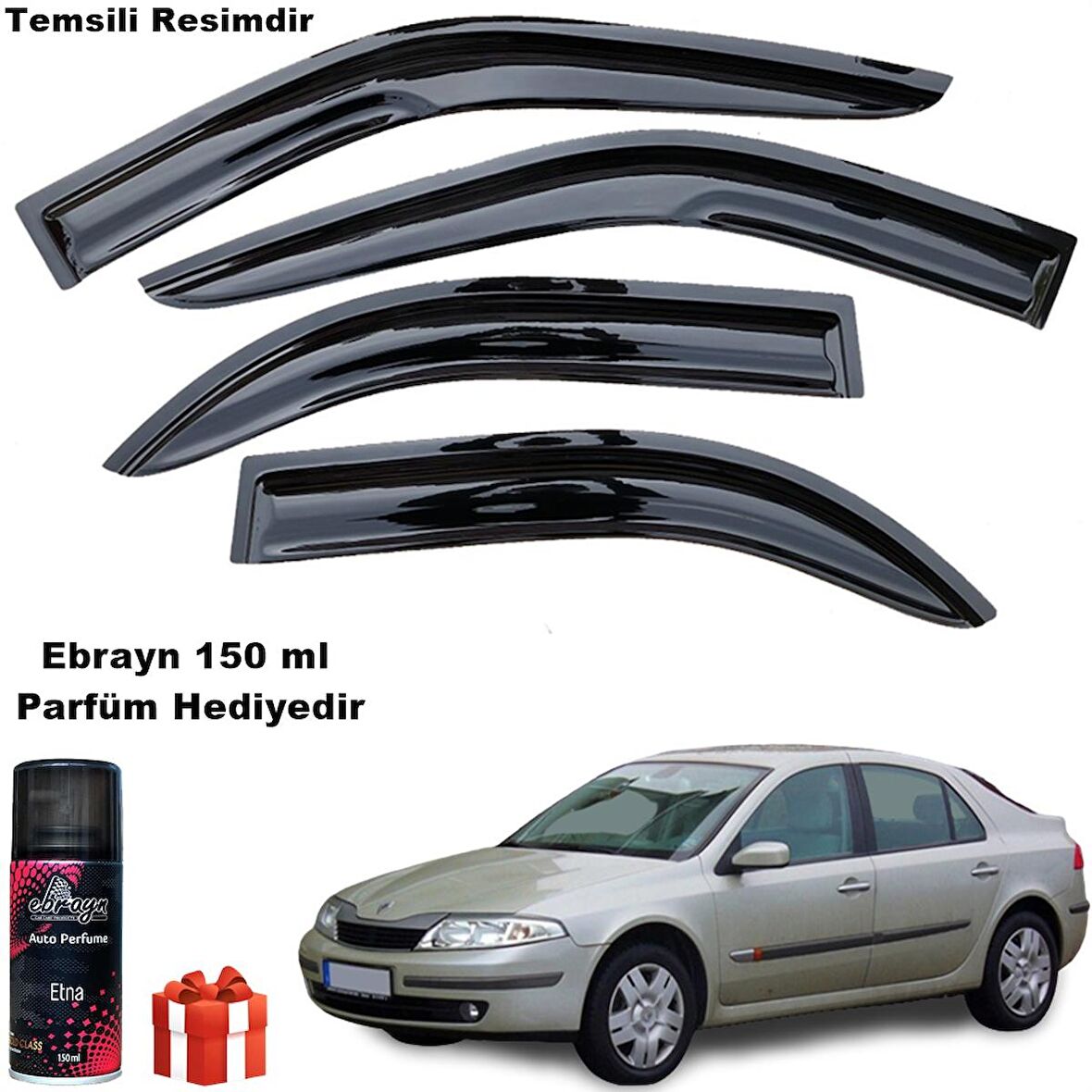 Renault Laguna 2 Mügen Cam Rüzgarlığı 2003-2007 Arası Kasalar 4 Lü Takım Koku Hediyeli