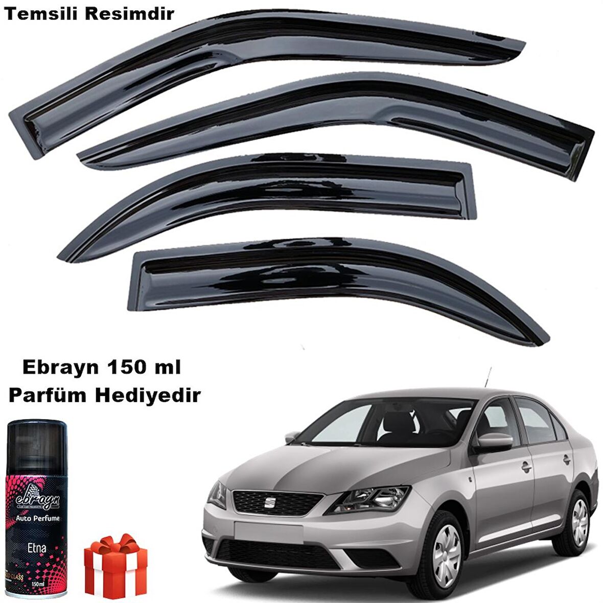 Seat Toledo Mügen Cam Rüzgarlığı 2013-2017 Arası 4 Lü Takım Koku Hediyeli