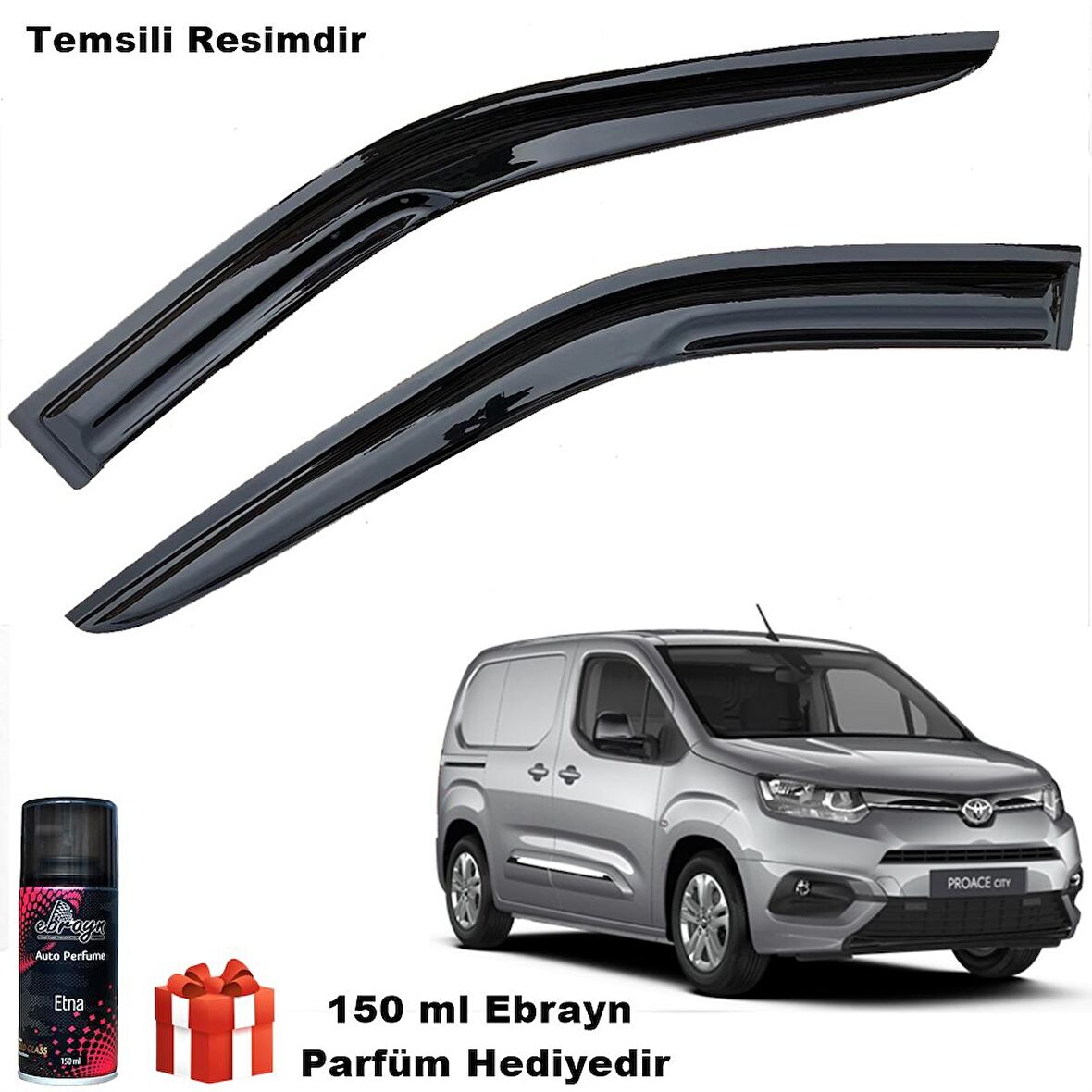 Toyota Proace City Mügen Cam Rüzgarlığı 2019 Sonrası 2 Li Takım Koku Hediyeli 