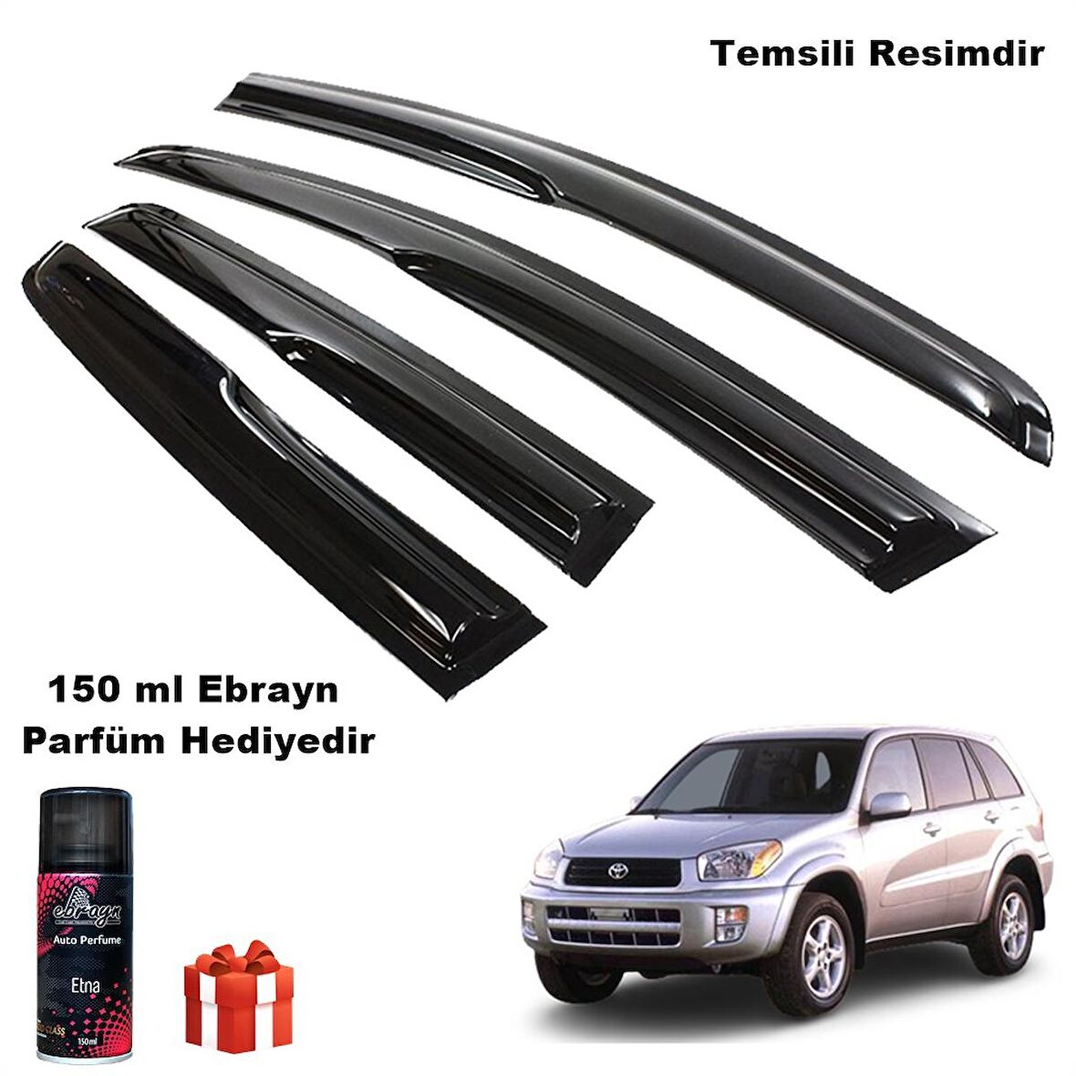 Toyota Rav 4 Mügen Cam Rüzgarlığı 1999-2005 Arası 4 Lü Takım Koku Hediyeli