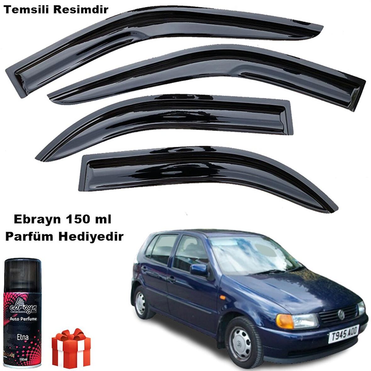 Vw Polo Mügen Cam Rüzgarlığı Hb 1994-2001 Arası 4 Lü Takım Koku Hediyeli