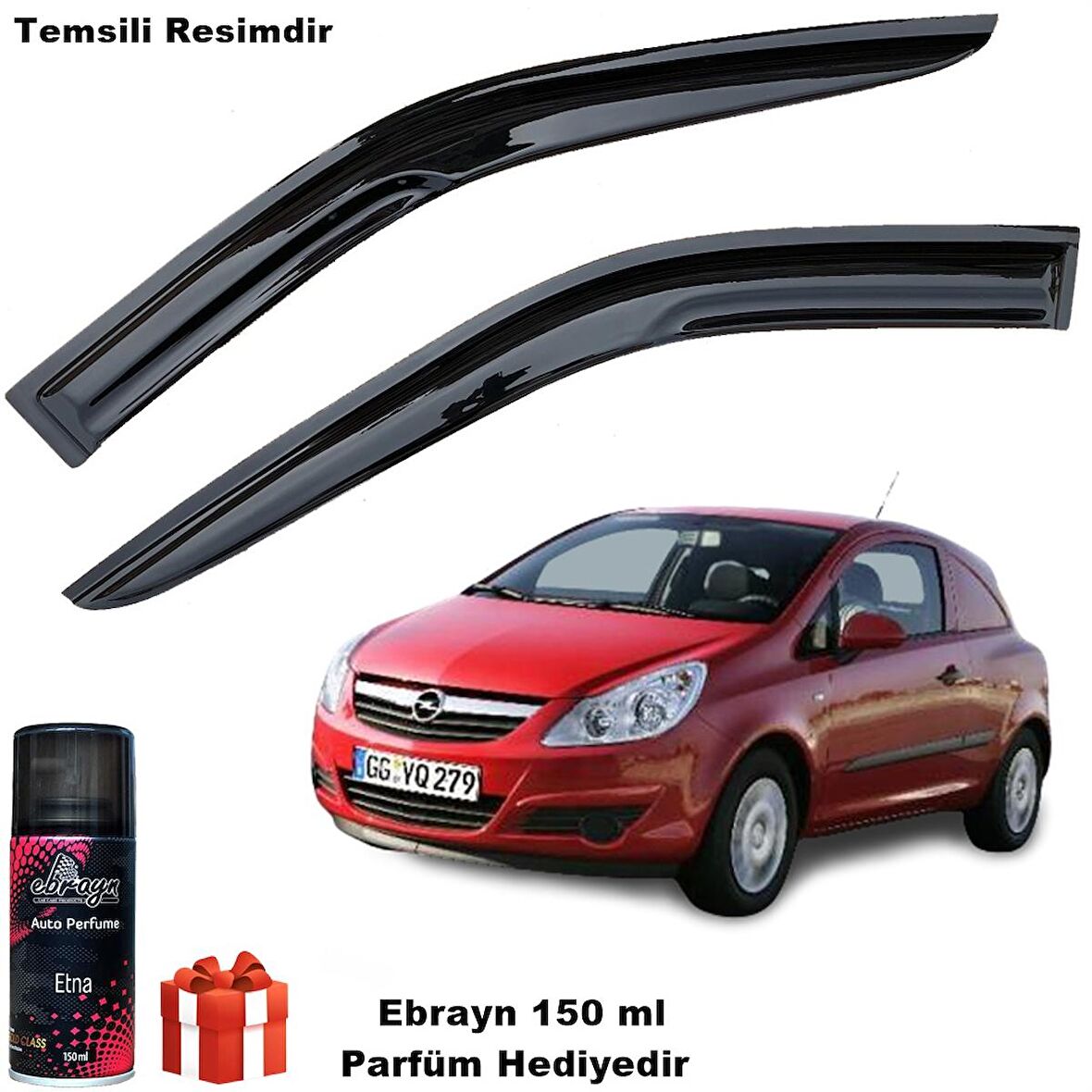 Corsa D Van Mügen Cam Rüzgarlığı Tek Kapı uyumlu 2006-2012 Arası 2 li Takım Koku Hediyeli
