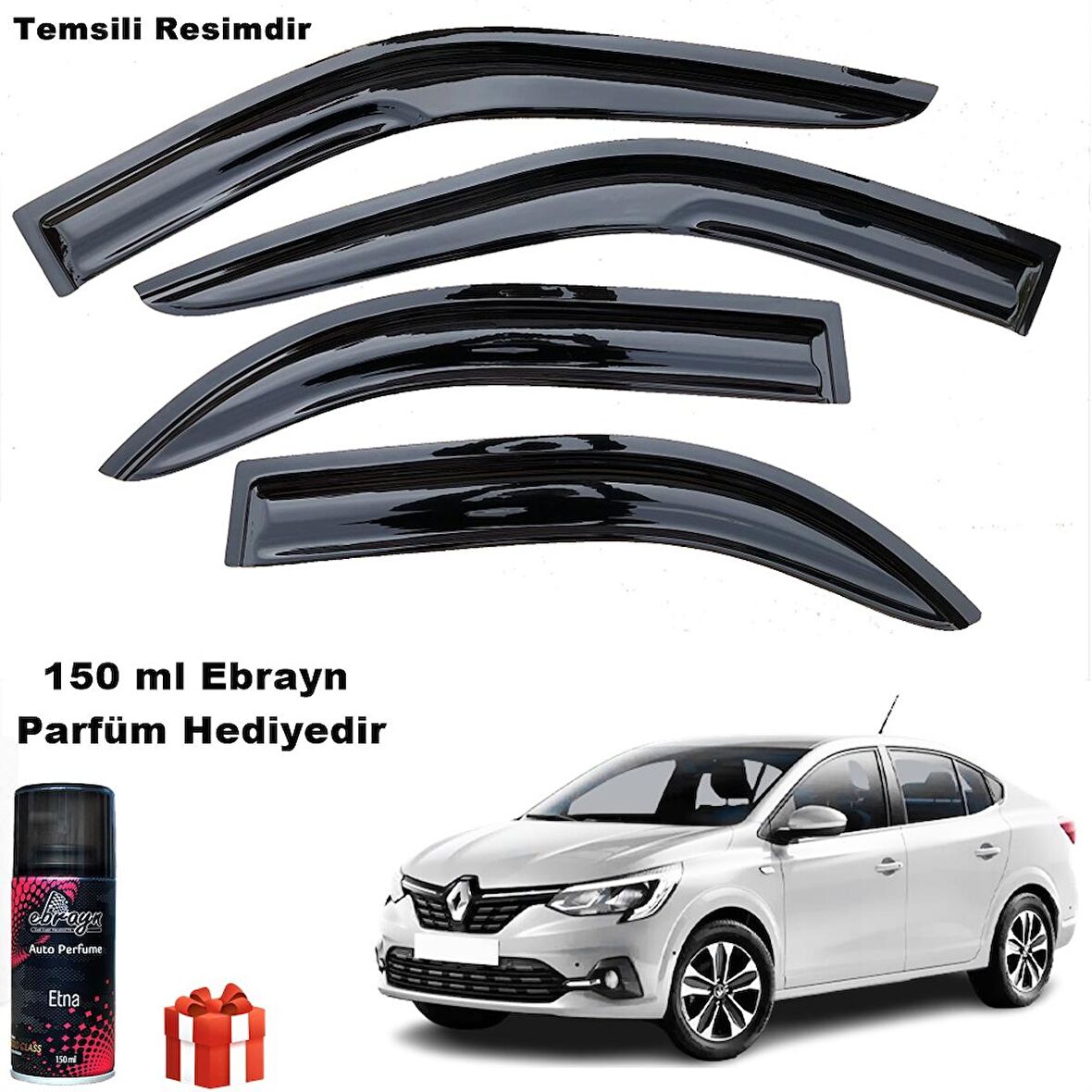 Renault Taliant Mügen Cam Rüzgarlığı 2021 Sonrası 4 Lü Takım Koku Hediyeli 