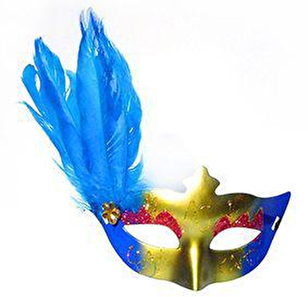 MASKE TÜYLÜ MAVİ GOLD