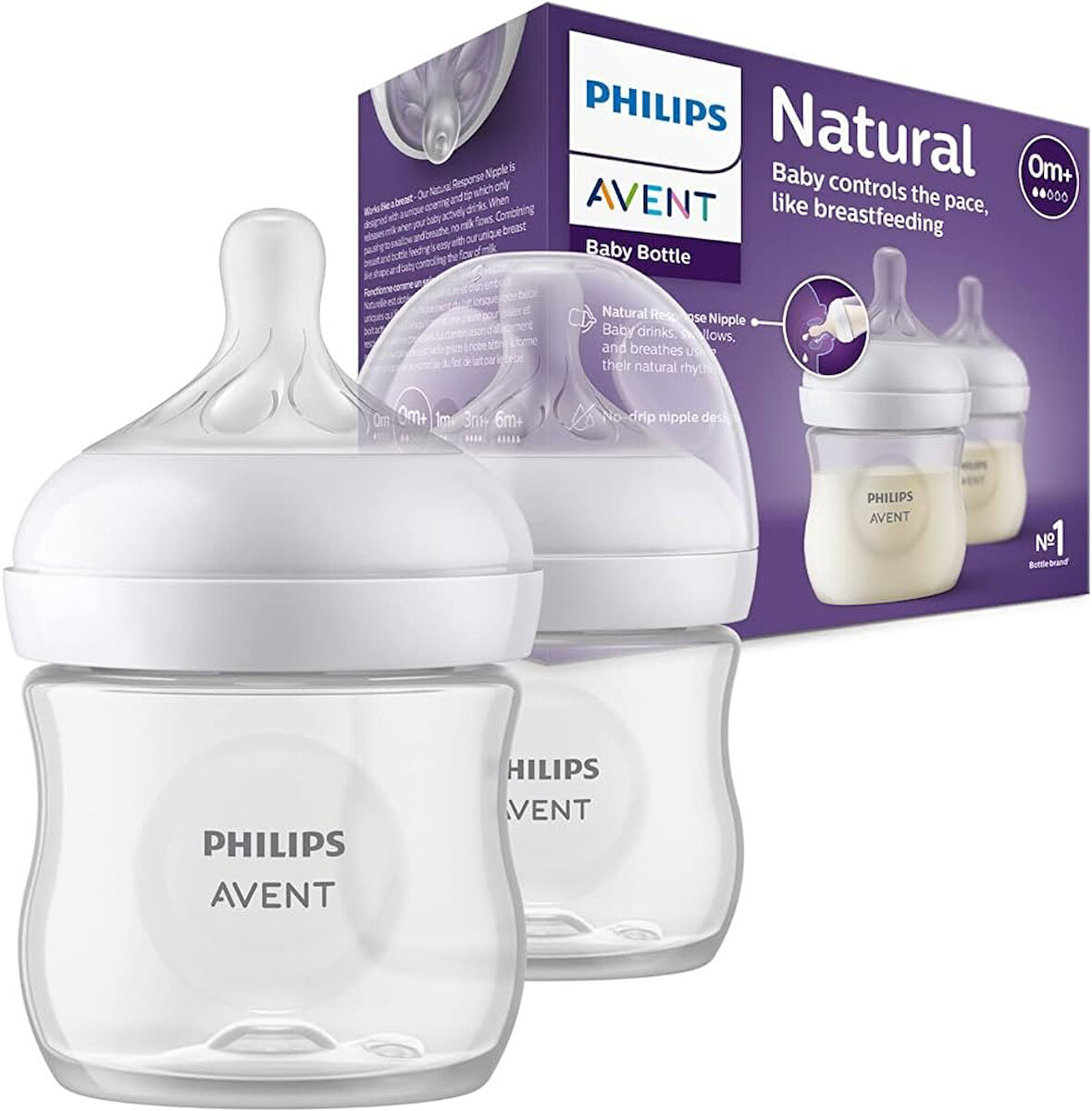 Philips Avent Natural Response PP 2'li Biberon Seti, 0+ Ay 125ml SYC900/02