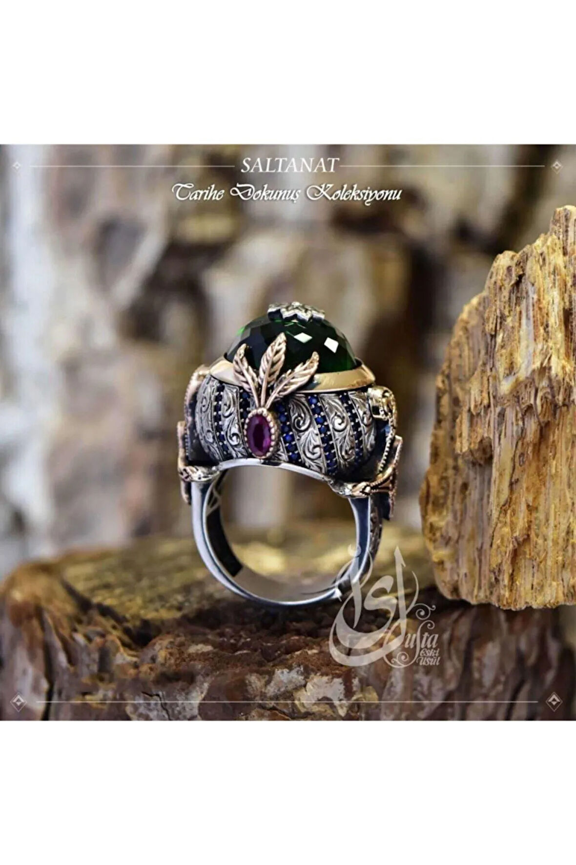 Islam Usta Tasarımı Saltanat Gümüş Erkek Yüzük