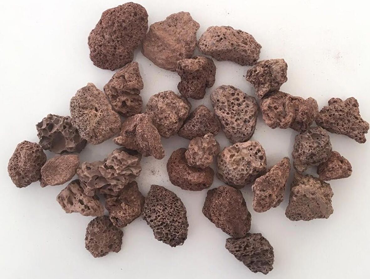 Pomza Taşı Orta Pomza 50 Kg 15-25 Mm Kırmızı Pomza Lav Taşı