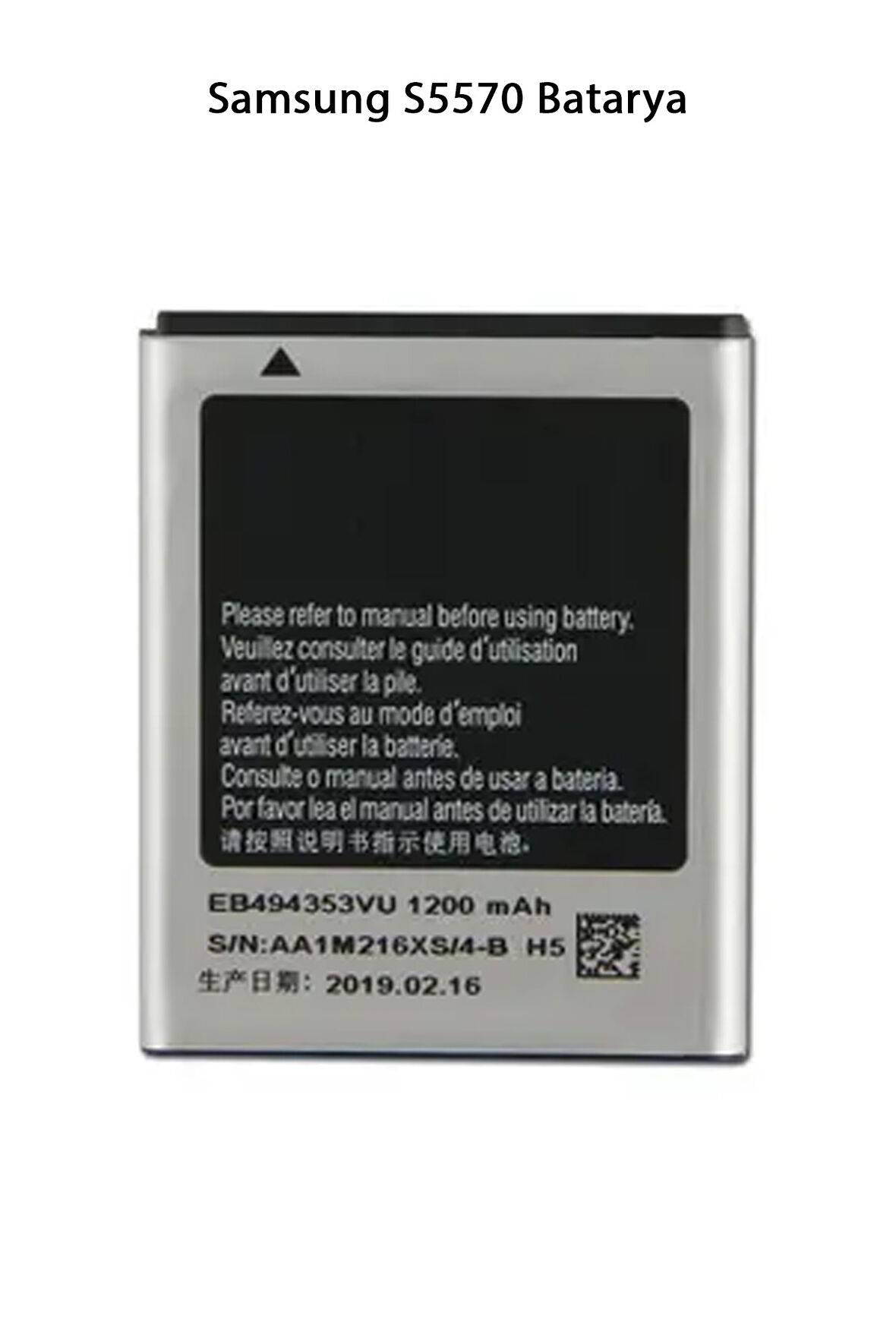 Samsung S5570 Telefonlarla Uyumlu Batarya 1200 mAh